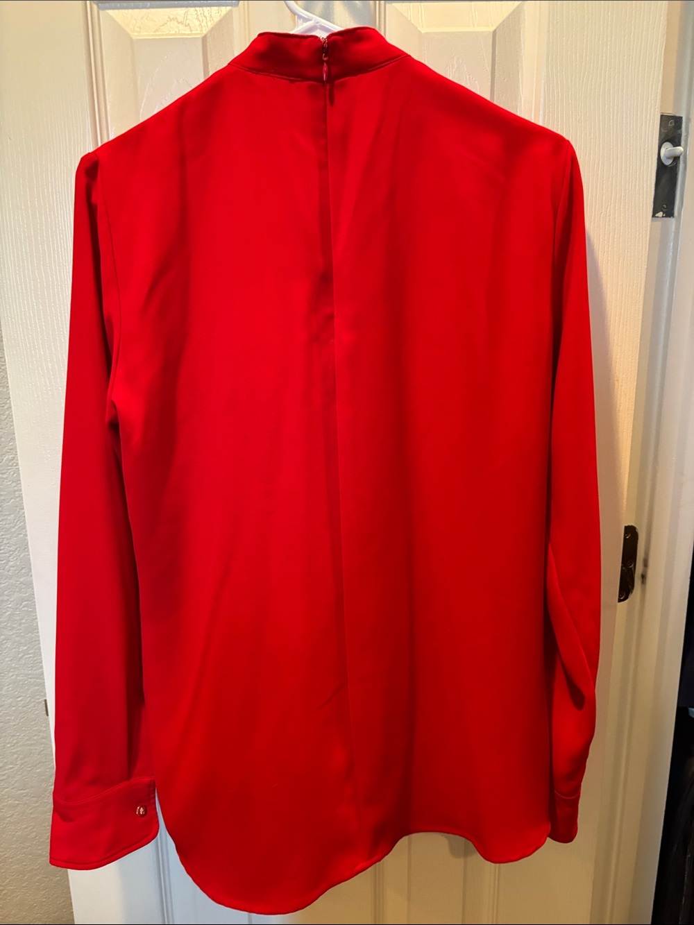 Lauren Ralph Lauren Red Tie Neck Bow Blouse Long Sleeve Career size 8 - Picture 6 of 6